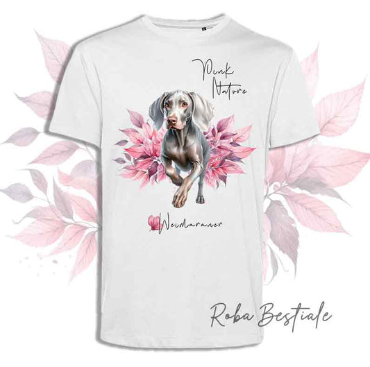 T-Shirt PINK NATURE - WEIMARANER Grigio Topo - Uomo o Donna - dalla XS alla 5XL