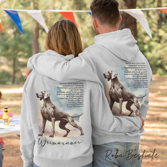 Felpa BEHAVIOR - WEIMARANER Grigio Topo - Standard FCI - Unisex - Grigia - dalla XS alla 3XL