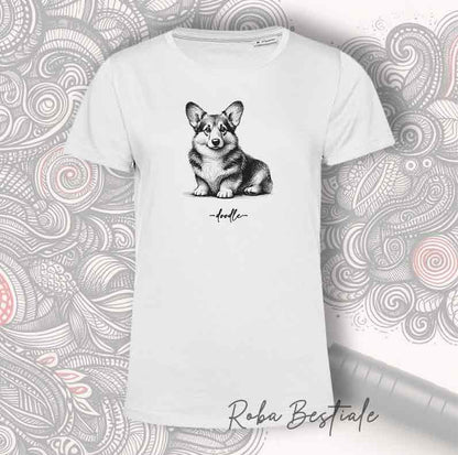 T-Shirt DOODLE - WELSH CORGI CARDIGAN