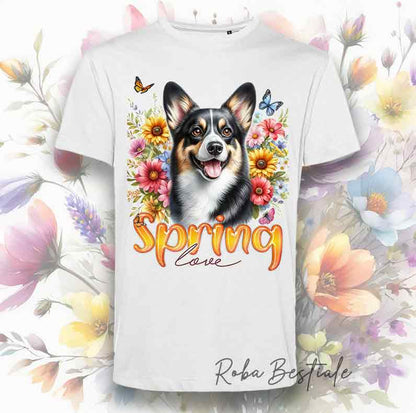 T-Shirt SPRING Love - WELSH CORGI CARDIGAN Black Tricolor