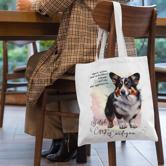 Shopper BEHAVIOR - WELSH CORGI CARDIGAN Black Tricolor - Standard FCI - Diversi colori disponibili, 100% Cotone