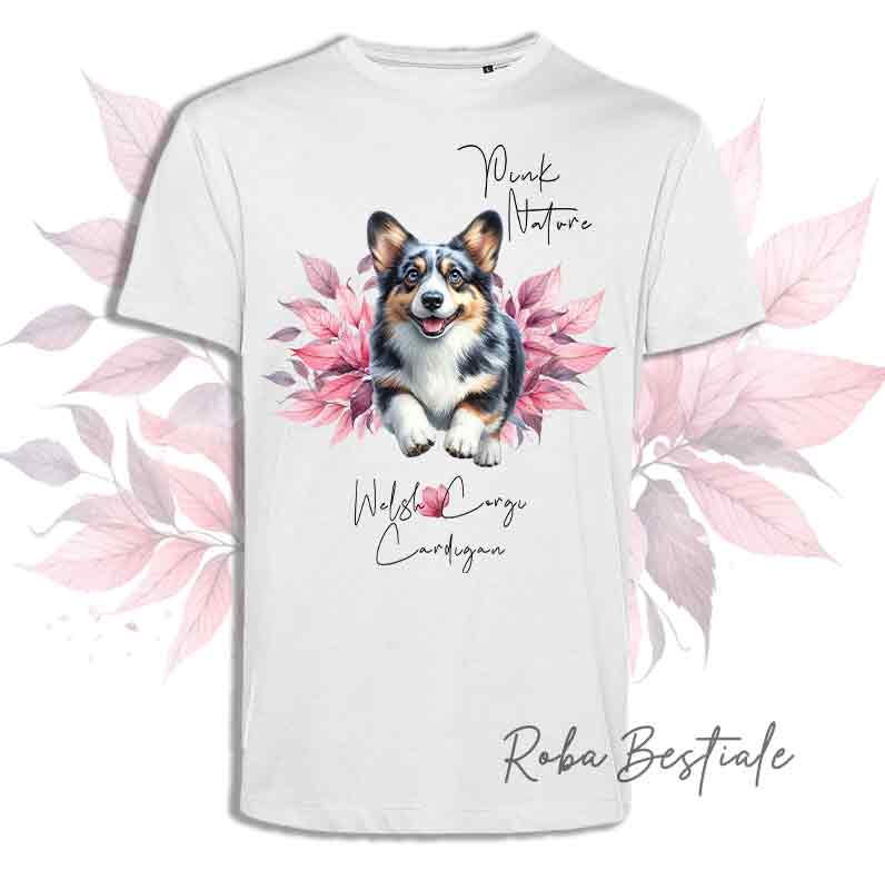 T-Shirt BLOSSOM BEAUTY - WELSH CORGI CARDIGAN Blue Merle - Uomo o Donna - dalla XS alla 5XL