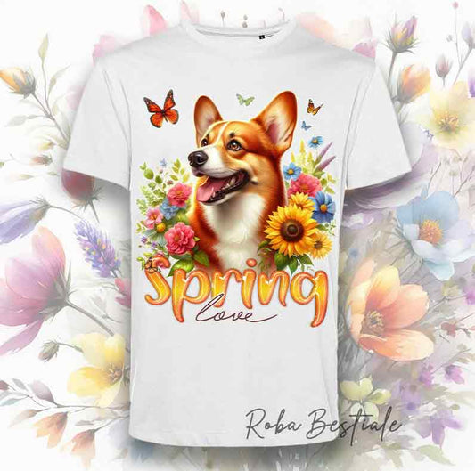 SPRING LOVE T-Shirt - WELSH CORGI CARDIGAN Red