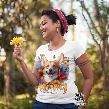 T-Shirt SPRING LOVE - WELSH CORGI CARDIGAN Red - Bianca o Beige, da Uomo o da Donna - dalla XS alla 5XL
