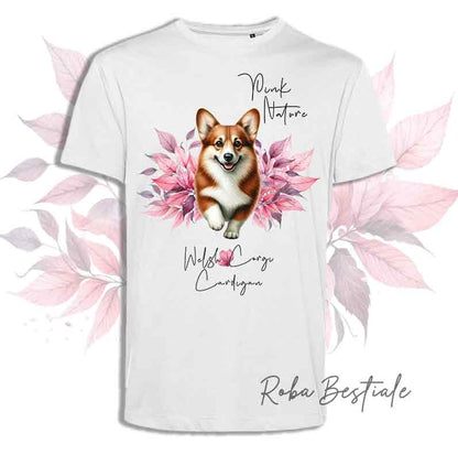 T-Shirt WELSH CORGI CARDIGAN Rosso - Collezione Pink Nature