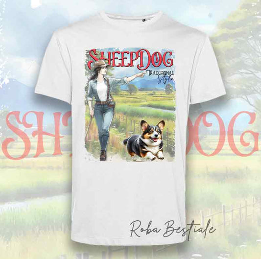 T-Shirt VINTAGE SHEEPDOG - WELSH CORGI CARDIGAN Tricolor - Design "BOY" o "GIRL"