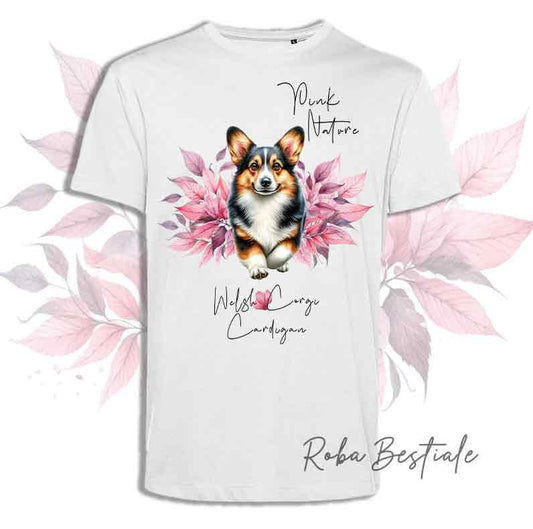 T-Shirt PINK NATURE - WELSH CORGI CARDIGAN Black Tricolor - Uomo o Donna - dalla XS alla 5XL