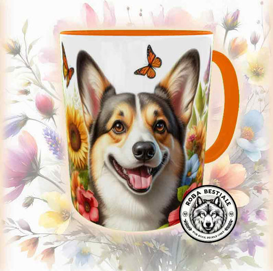 SPRING LOVE Mug - WELSH CORGI CARDIGAN