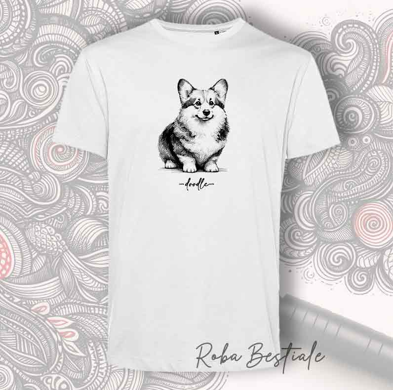 T-Shirt DOODLE - WELSH CORGI PEMBROKE