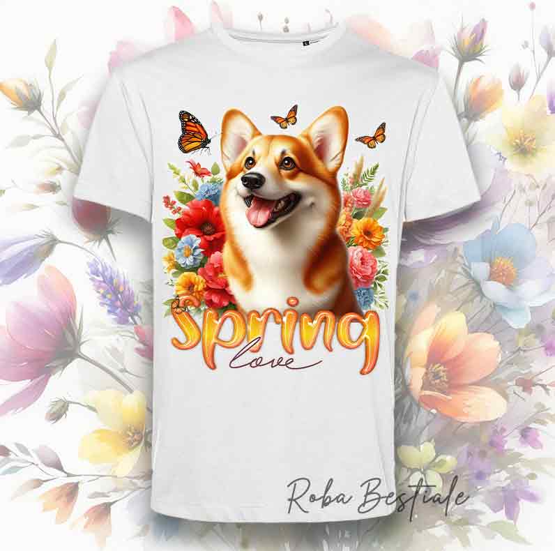 T-Shirt SPRING Love - WELSH CORGI PEMBROKE Red