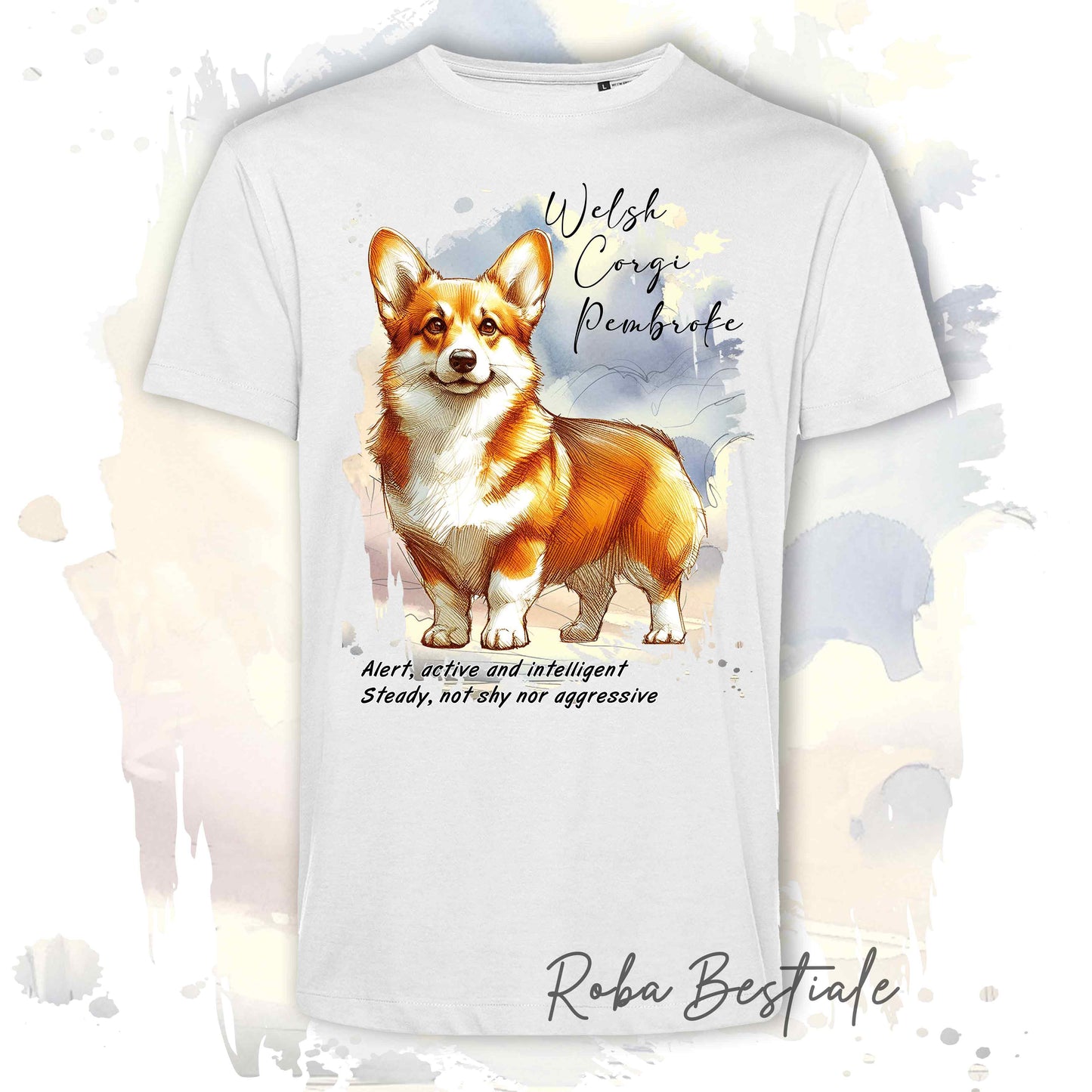 T-Shirt BEHAVIOR - WELSH CORGI PEMBROKE Fulvo - Standard FCI - 100% Cotone - dalla XS alla 5XL