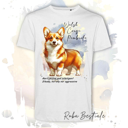 T-Shirt BEHAVIOR - WELSH CORGI PEMBROKE Fulvo - Standard FCI - 100% Cotone - dalla XS alla 5XL