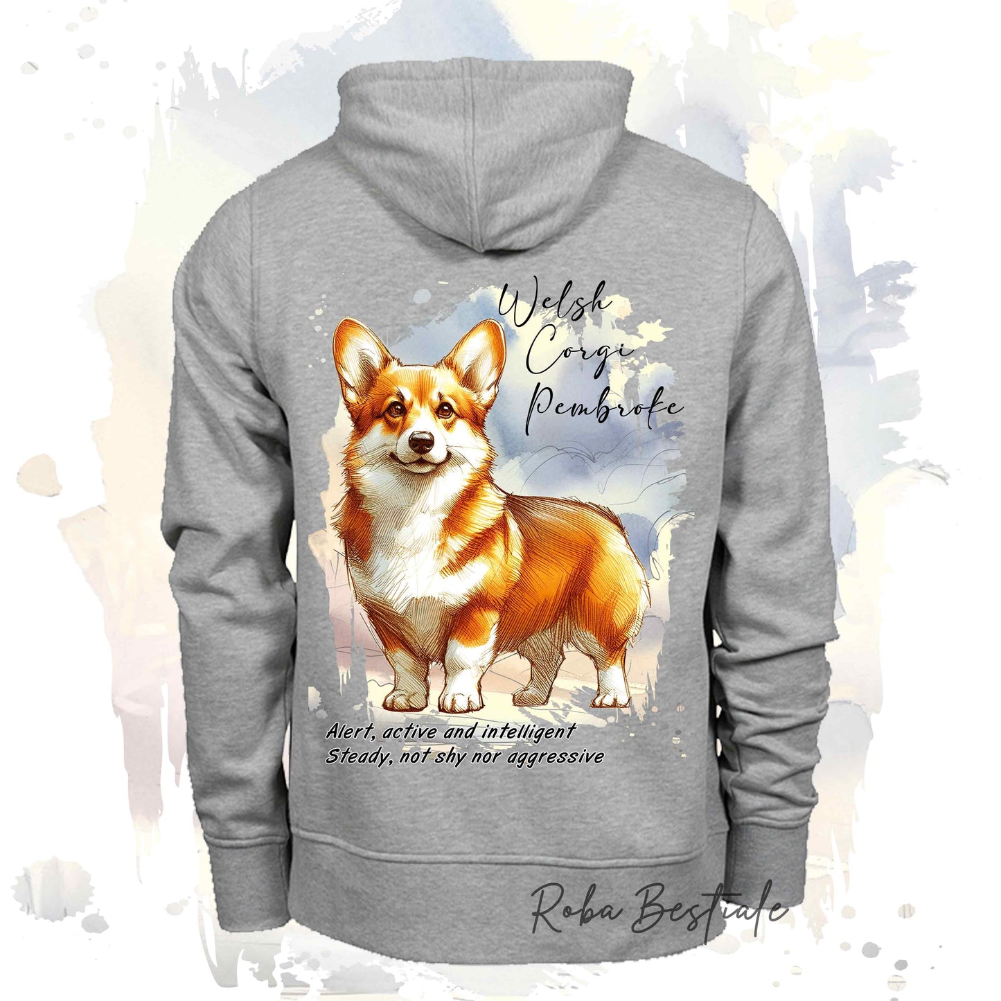 Felpa Invernale BEHAVIOR - WELSH CORGI PEMBROKE Fulvo - Standard FCI - Unisex - Grigia - dalla XS alla 3XL