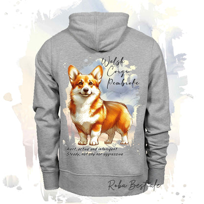 Felpa Invernale BEHAVIOR - WELSH CORGI PEMBROKE Fulvo - Standard FCI - Unisex - Grigia - dalla XS alla 3XL