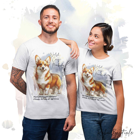 T-Shirt BEHAVIOR - WELSH CORGI PEMBROKE Fulvo - Standard FCI - 100% Cotone - dalla XS alla 5XL
