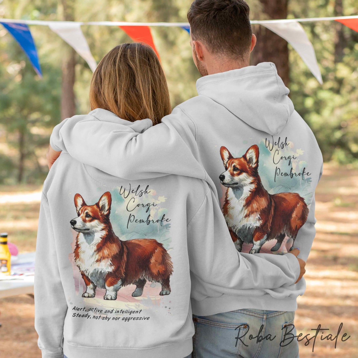Felpa BEHAVIOR - WELSH CORGI PEMBROKE Rosso - Standard FCI - Unisex - Grigia - dalla XS alla 3XL