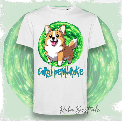 RICK &amp; MORTY T-Shirt - WELSH CORGI PEMBROKE Red