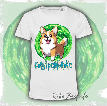 RICK &amp; MORTY T-Shirt - WELSH CORGI PEMBROKE Red