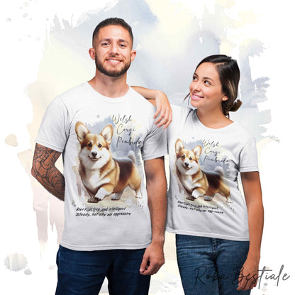 T-Shirt BEHAVIOR - WELSH CORGI PEMBROKE Zibellino - Standard FCI - 100% Cotone - dalla XS alla 5XL