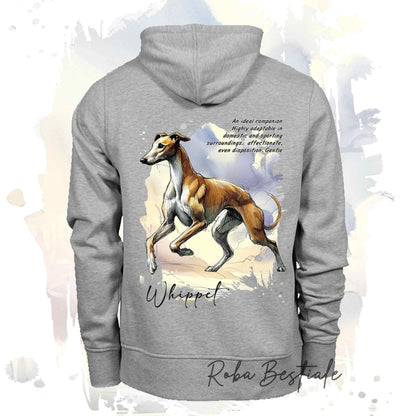 Felpa BEHAVIOR - WHIPPET Bianco e Arancio - Standard FCI - Unisex - Grigia - dalla XS alla 3XL