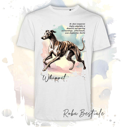 T-Shirt BEHAVIOR - WHIPPET Tigrato - Standard FCI - 100% Cotone - dalla XS alla 5XL