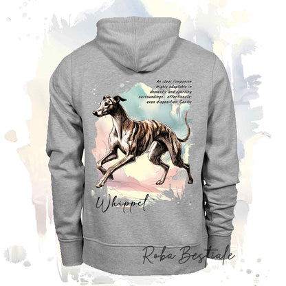 Felpa BEHAVIOR - WHIPPET Tigrato - Standard FCI - Unisex - Grigia - dalla XS alla 3XL