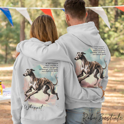 Felpa BEHAVIOR - WHIPPET Tigrato - Standard FCI - Unisex - Grigia - dalla XS alla 3XL