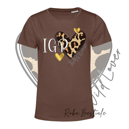 T-Shirt WILD LOVER - IGP - NERA, BIANCA O MARRONE - 100% Cotone, dalla XS alla 5XL