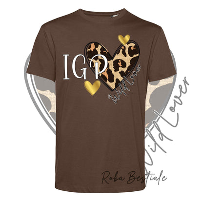 T-Shirt WILD LOVER - IGP - NERA, BIANCA O MARRONE - 100% Cotone, dalla XS alla 5XL