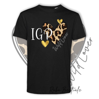 T-Shirt WILD LOVER - IGP - NERA, BIANCA O MARRONE - 100% Cotone, dalla XS alla 5XL