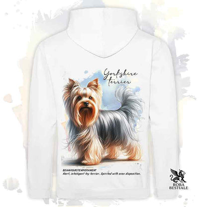 Felpa BEHAVIOR - YORKSHIRE TERRIER - Con Cappuccio e Tasconi, diversi colori, Unisex - dalla XS alla 3XL