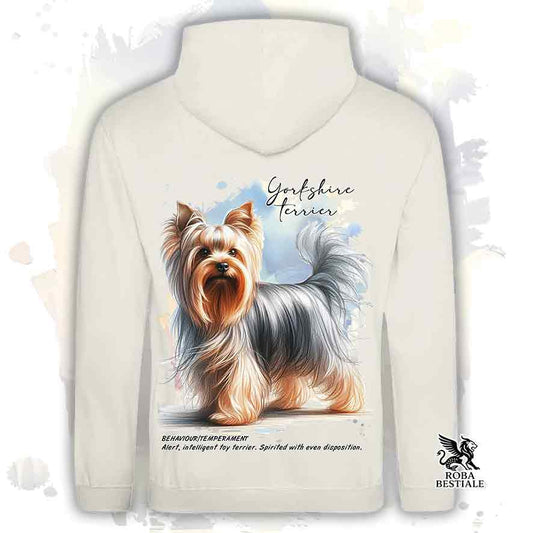 Felpa BEHAVIOR - YORKSHIRE TERRIER - Con Cappuccio e Tasconi, diversi colori, Unisex - dalla XS alla 3XL