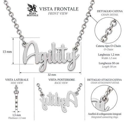 Collier KIRA PET JEWERLY - AGILITY - En Acier Inoxydable avec chaîne maille fine
