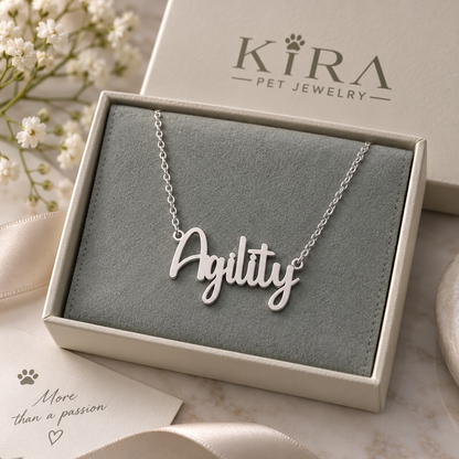 Collier KIRA PET JEWERLY - AGILITY - En Acier Inoxydable avec chaîne maille fine