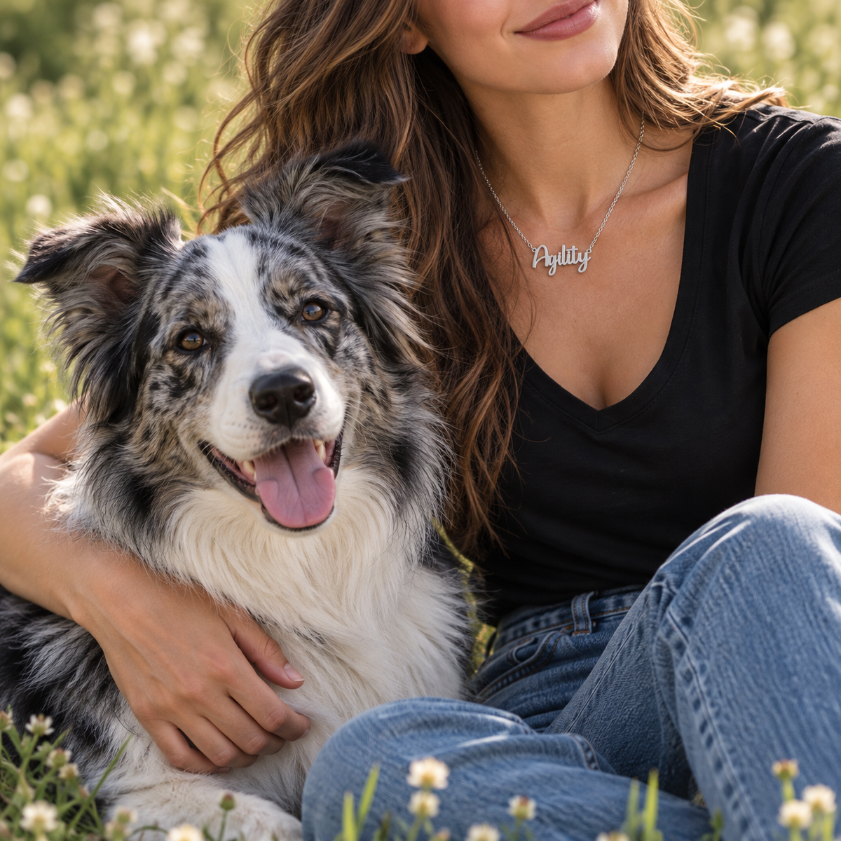 Collier KIRA PET JEWERLY - AGILITY - En Acier Inoxydable avec chaîne maille fine