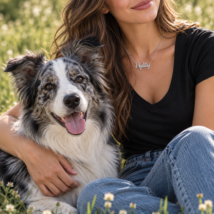 Collier KIRA PET JEWERLY - AGILITY - En Acier Inoxydable avec chaîne maille fine