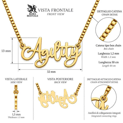 Collier KIRA PET JEWELRY - AGILITY - En Acier Inoxydable couleur OR - Avec chaîne à maillons serrés