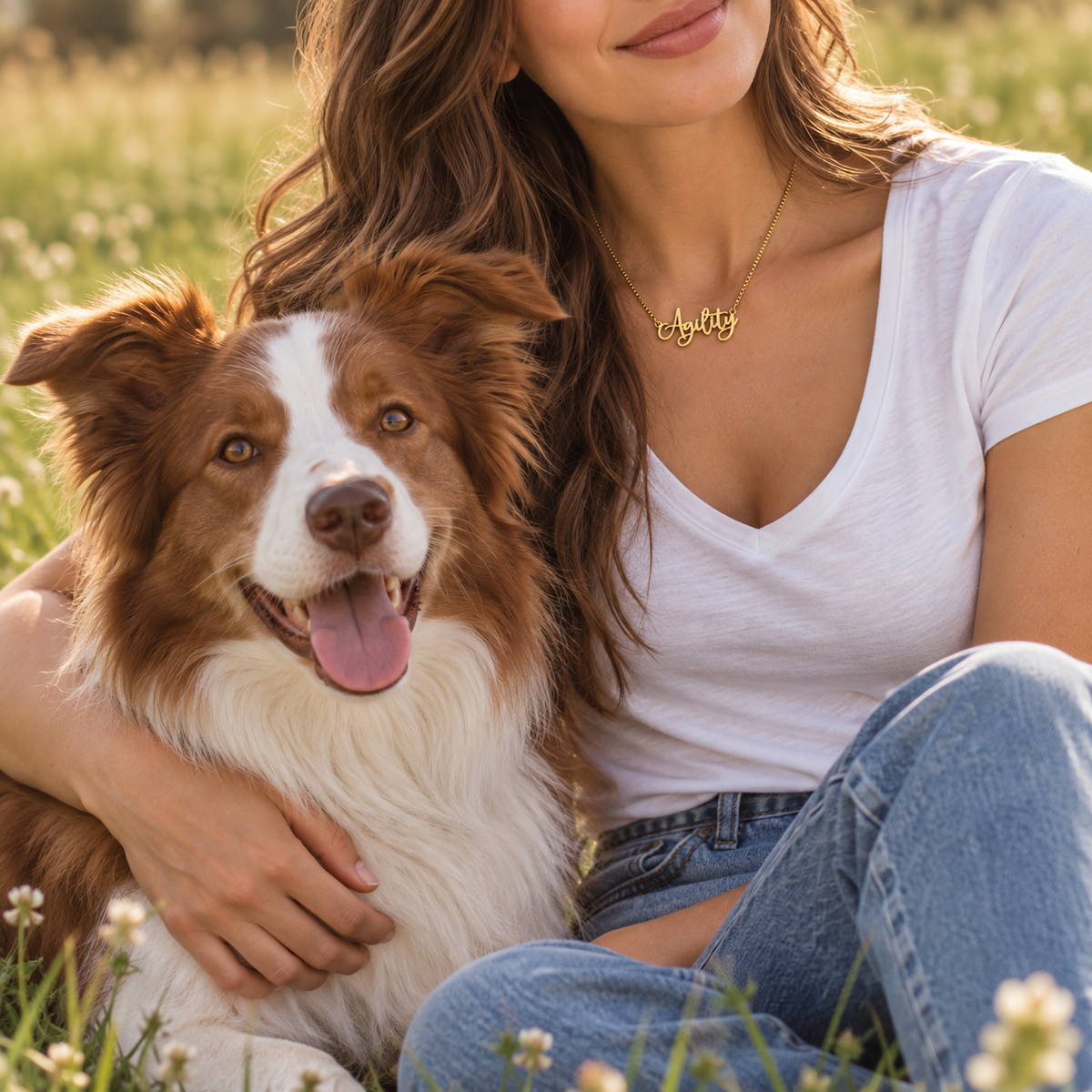 Collier KIRA PET JEWELRY - AGILITY - En Acier Inoxydable couleur OR - Avec chaîne à maillons serrés