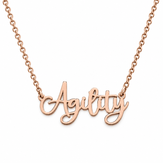 Collier KIRA PET JEWELRY - AGILITY - En acier inoxydable couleur OR ROSE - Avec chaîne à mailles serrées