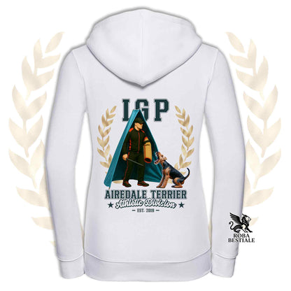 Felpa AIREDALE TERRIER - Con Cappuccio e Full Zip - Collezione IGP Revier