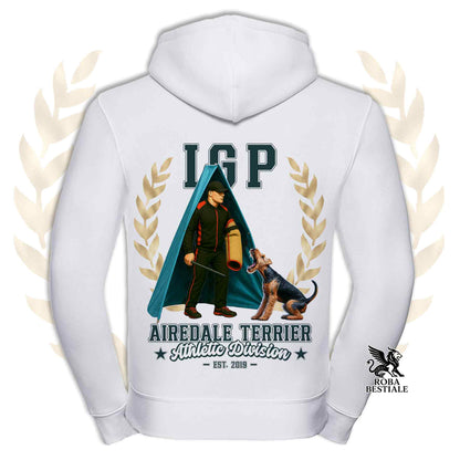 Felpa AIREDALE TERRIER - Con Cappuccio e Full Zip - Collezione IGP Revier