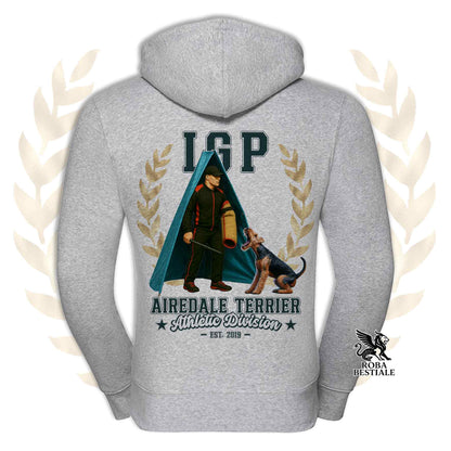 Felpa AIREDALE TERRIER - Con Cappuccio e Full Zip - Collezione IGP Revier