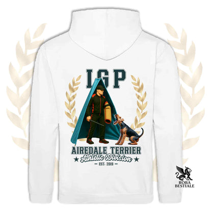Felpa AIREDALE TERRIER - Con Cappuccio e Tasconi - Collezione IGP Revier