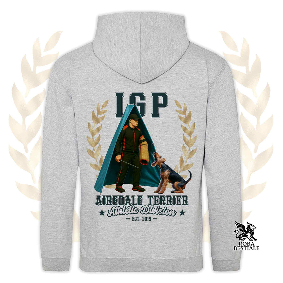 Felpa AIREDALE TERRIER - Con Cappuccio e Tasconi - Collezione IGP Revier