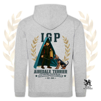 Felpa AIREDALE TERRIER - Con Cappuccio e Tasconi - Collezione IGP Revier