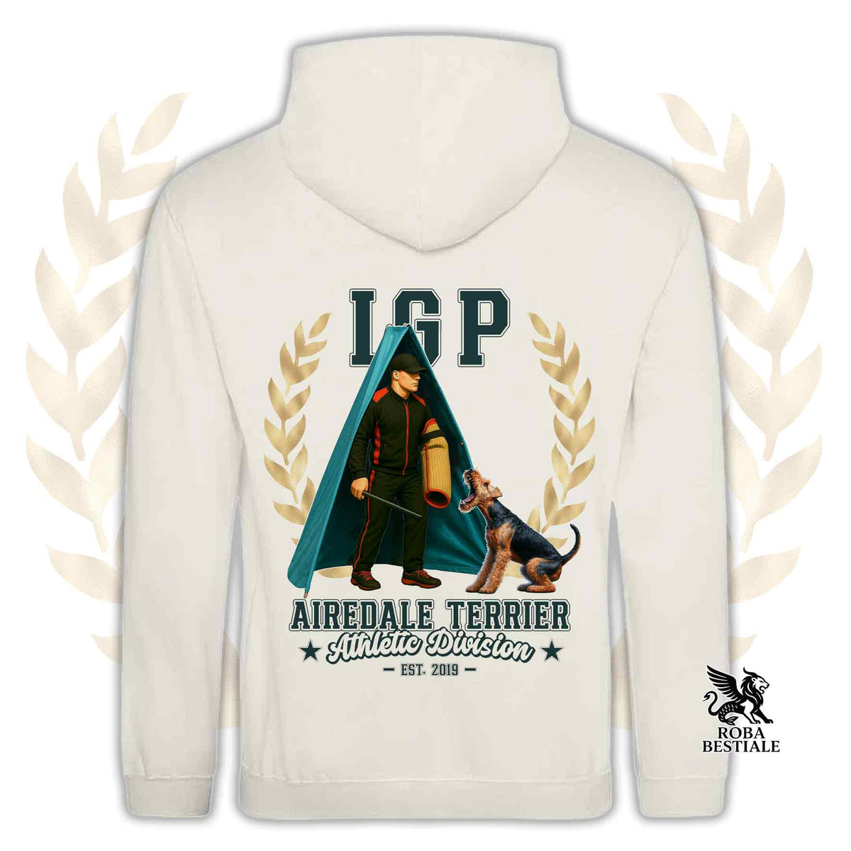 Felpa AIREDALE TERRIER - Con Cappuccio e Tasconi - Collezione IGP Revier