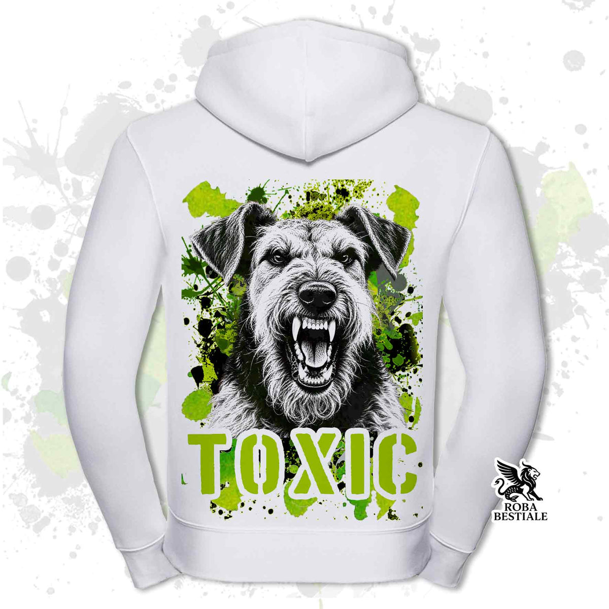 Felpa AIREDALE TERRIER - Con Cappuccio e Full Zip - Collezione Toxic