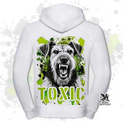 Felpa AIREDALE TERRIER - Con Cappuccio e Full Zip - Collezione Toxic