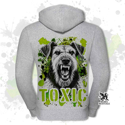 Felpa AIREDALE TERRIER - Con Cappuccio e Full Zip - Collezione Toxic