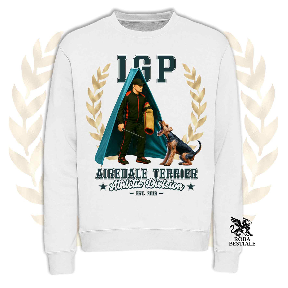 Felpa AIREDALE TERRIER - Girocollo - Collezione IGP Revier